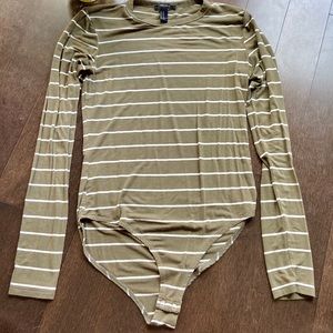 Olive Green Long-sleeved Bodysuit